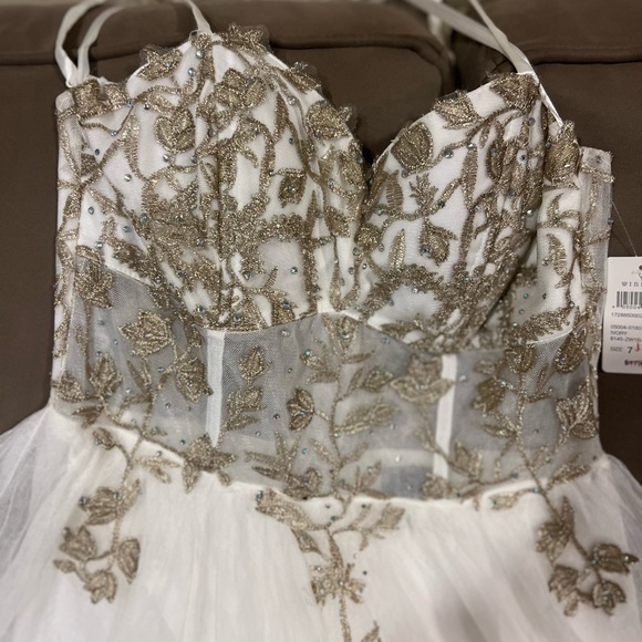 Rhinestone Embroidered Tulle Ball Gown - Picture 6 of 6